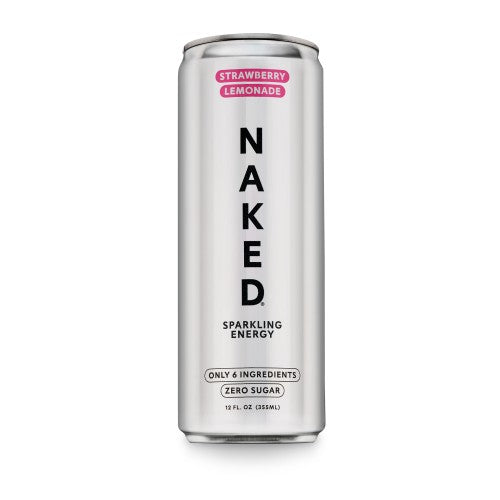 Energía Espumosa Naked de Limonada con Fresa | Bebida de Energía Limpia - 12 Latas