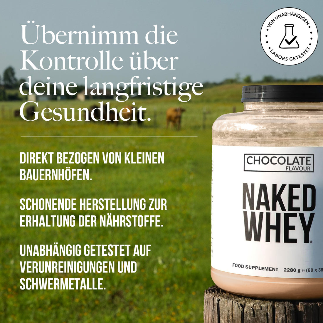 Schokoladen-Molkenproteinpulver | Naked Schokoladenmolke - 450g