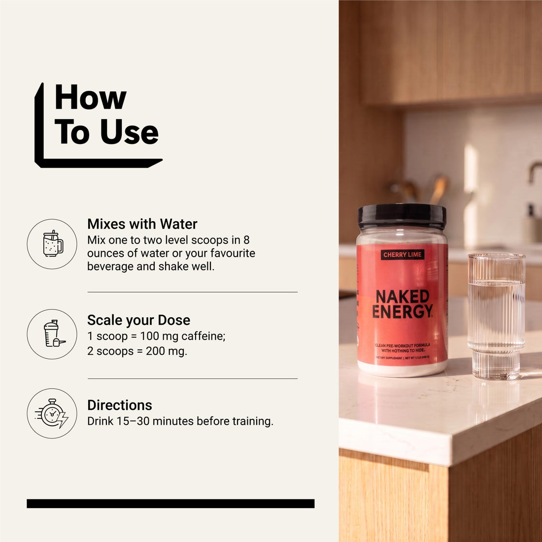 how to mix and use naked energy cherry lime pre-workout