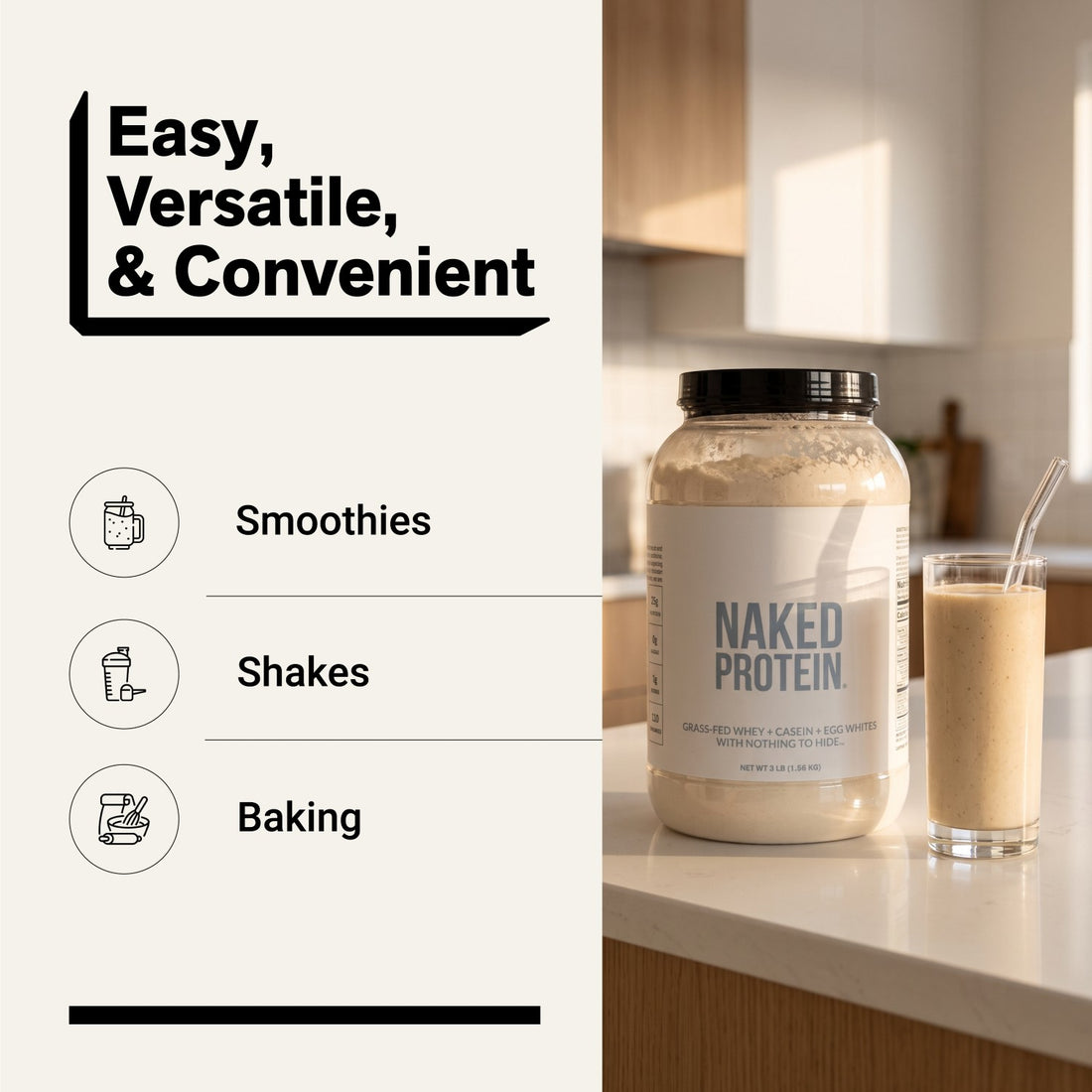 Egg, Whey & Casein Protein Powder Blend | Vegan, Non-GMO
