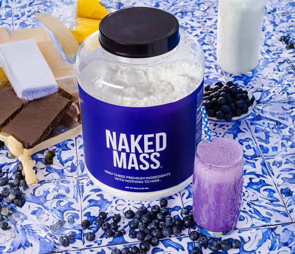 Mix seven scoops into 24oz of milk or your favorite beverage. Add other tasty, calorie-dense ingredients for taste as Naked Mass is unflavored.