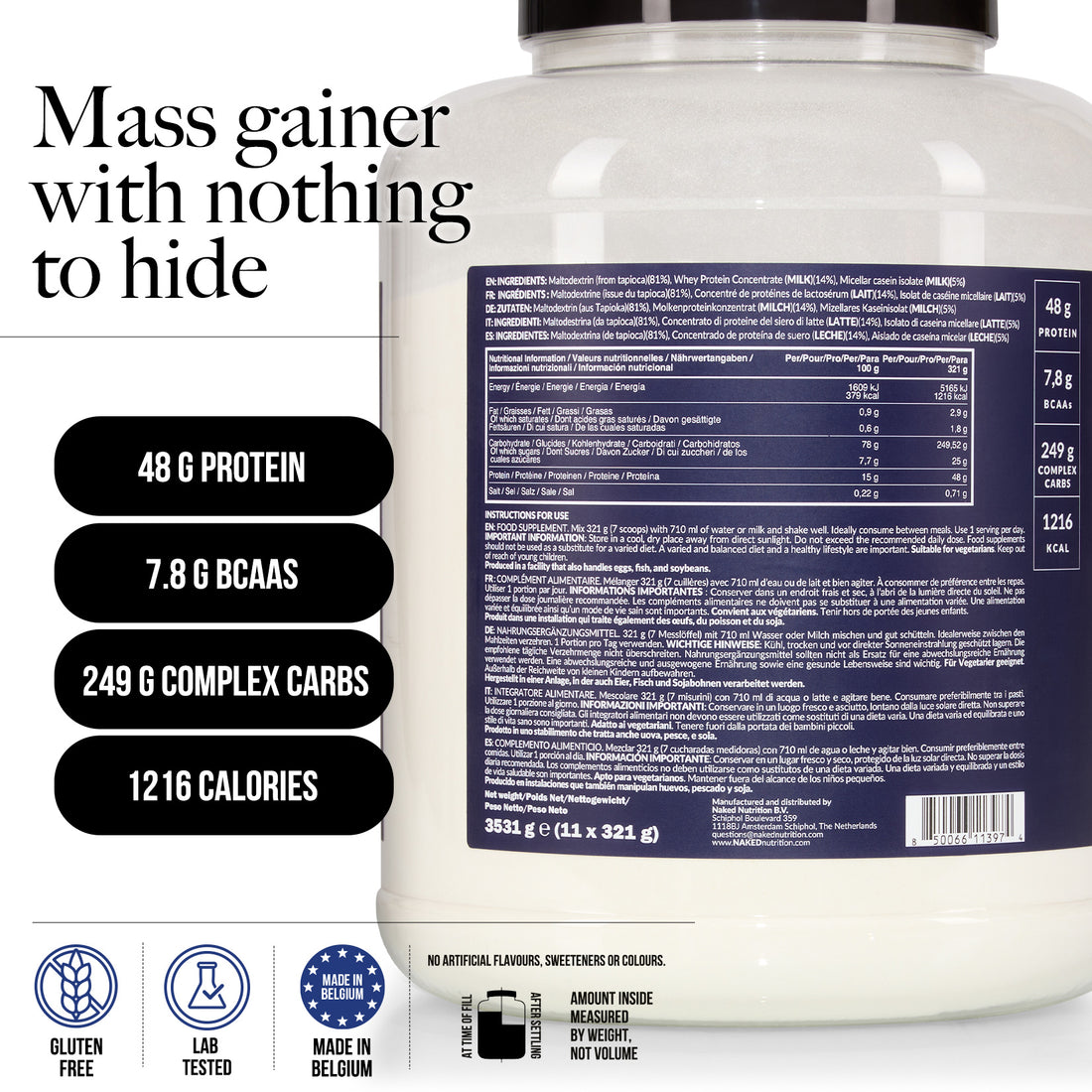 Mass Gainer Proteinergänzung | Naked Mass