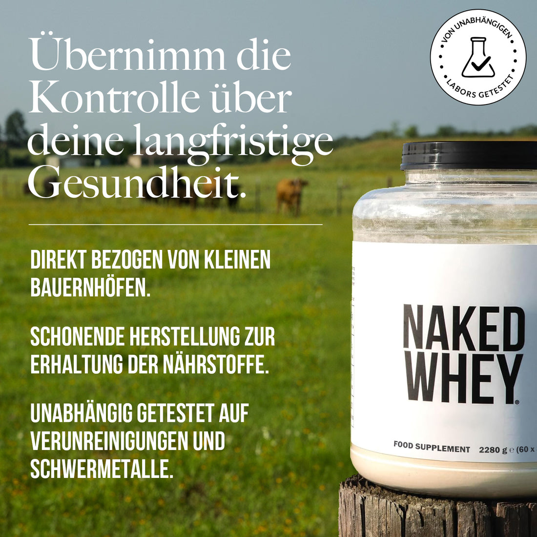 Molkenproteinpulver aus Weidehaltung | Naked Molke - 2280g