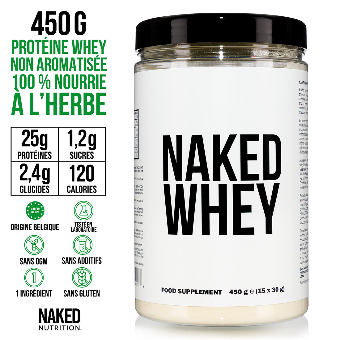 Protéine de Whey en Poudre | Naked Whey - 450g
