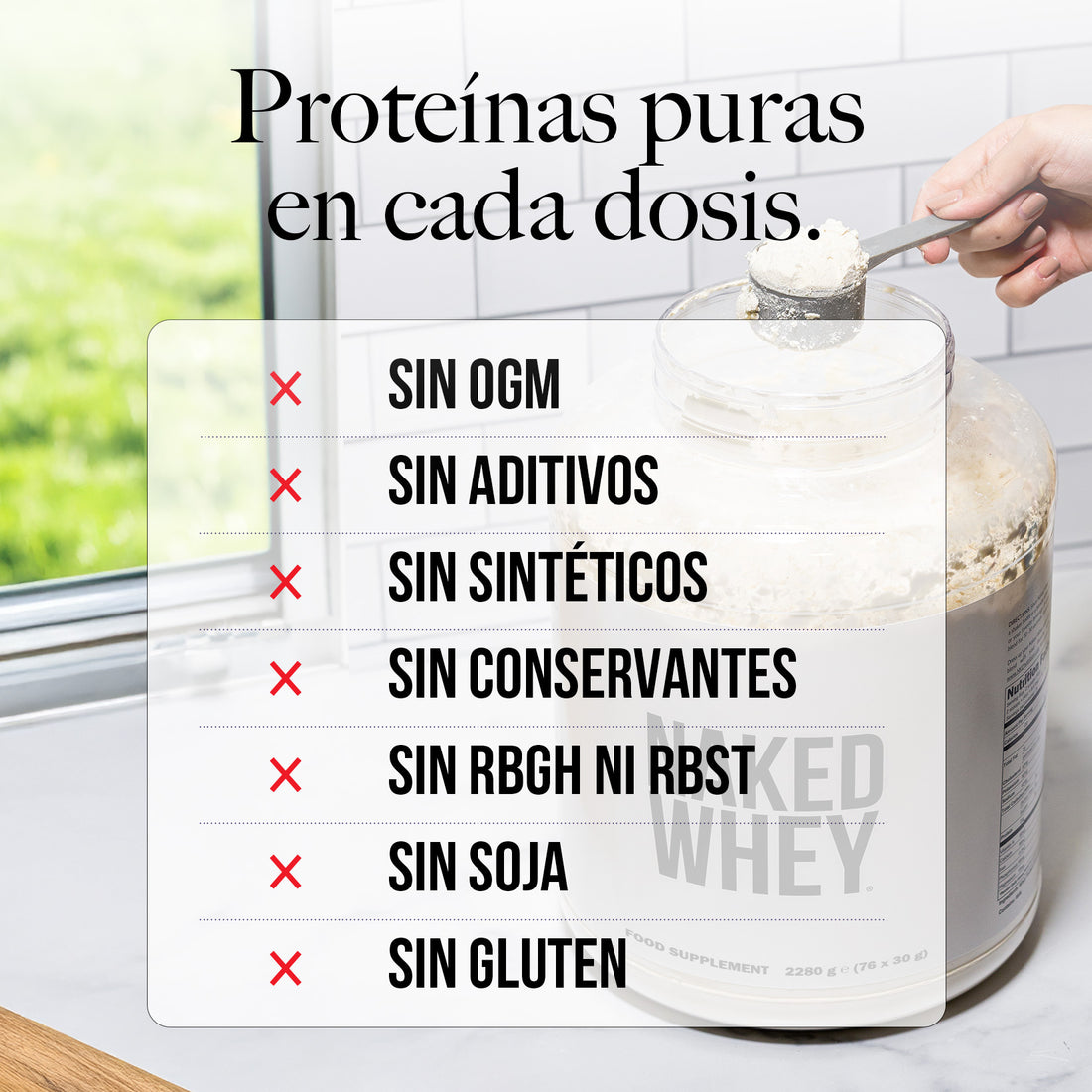 Proteína de suero de leche en polvo con sabor a vainilla | Naked Vanilla Whey - 5 libras