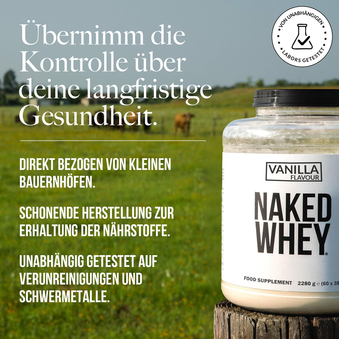 Vanille Whey Proteinpulver | Naked Vanillemolke - 2280g