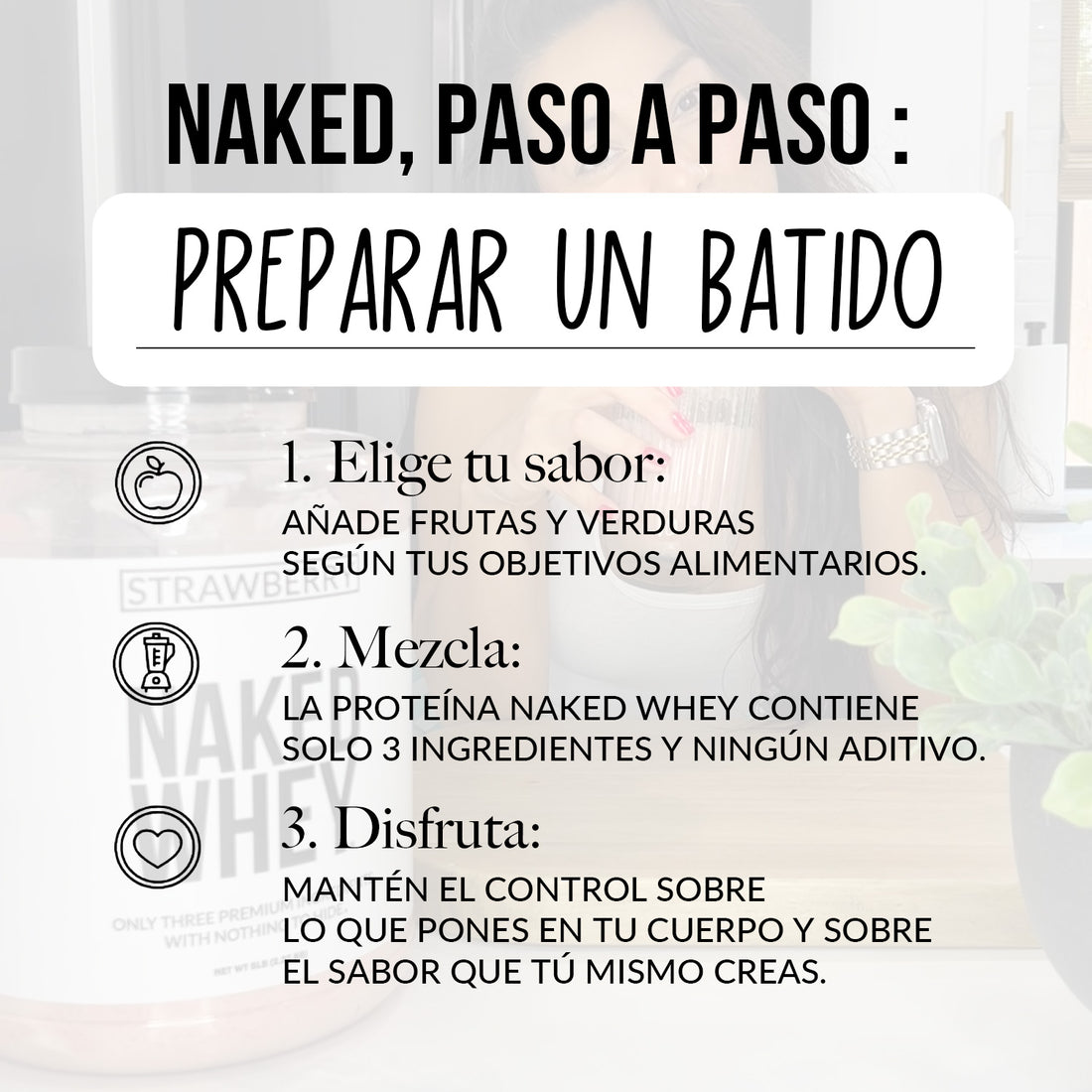 Proteína de suero de leche en polvo con sabor a vainilla | Naked Vanilla Whey - 2 libras