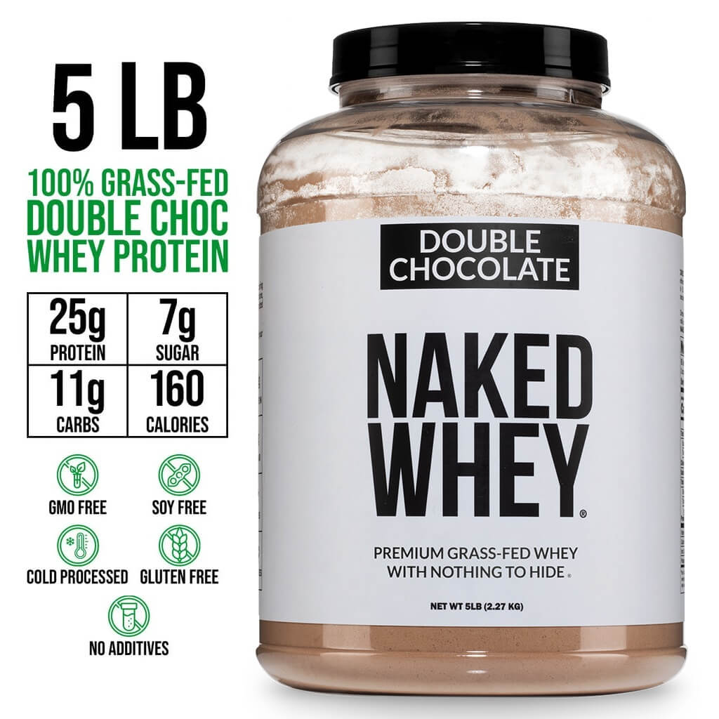 Double Chocolate Whey Protein Powder | Naked Whey - 5LB
