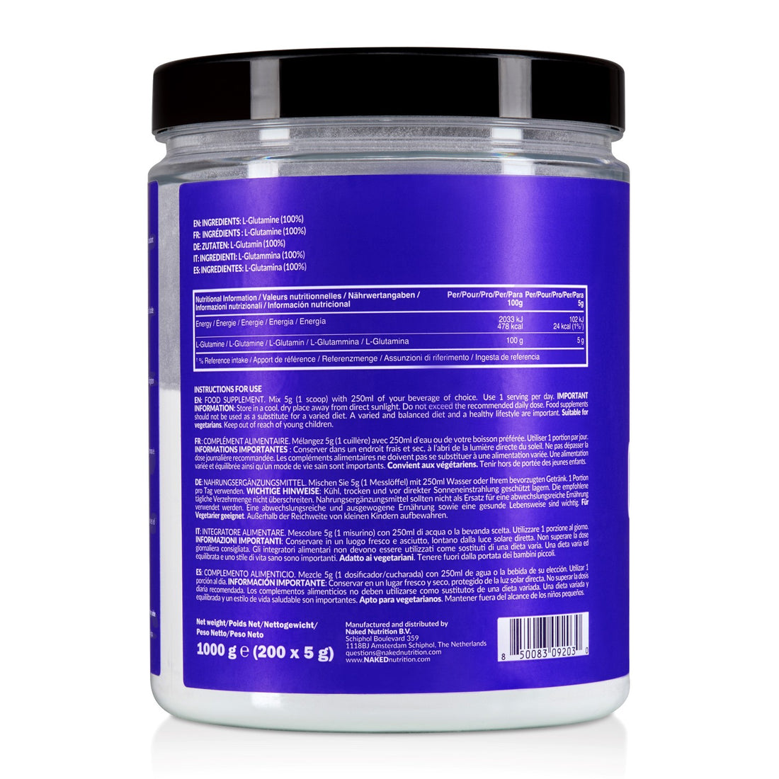 Glutammina in Polvere | Naked Glutamine - 1000g
