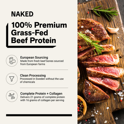 Vanilla Naked Beef Protein sourced from European farms.
