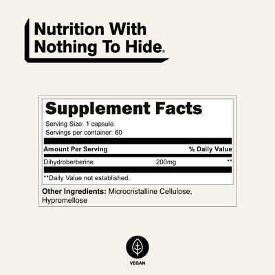naked berberine dihydroberberine supplement facts