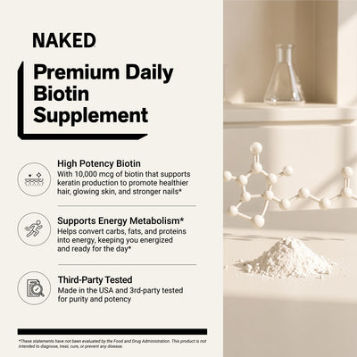 naked biotin supplement benefits infographic