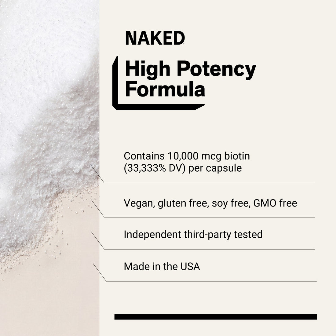 naked biotin 10,000 mcg capsule product overview