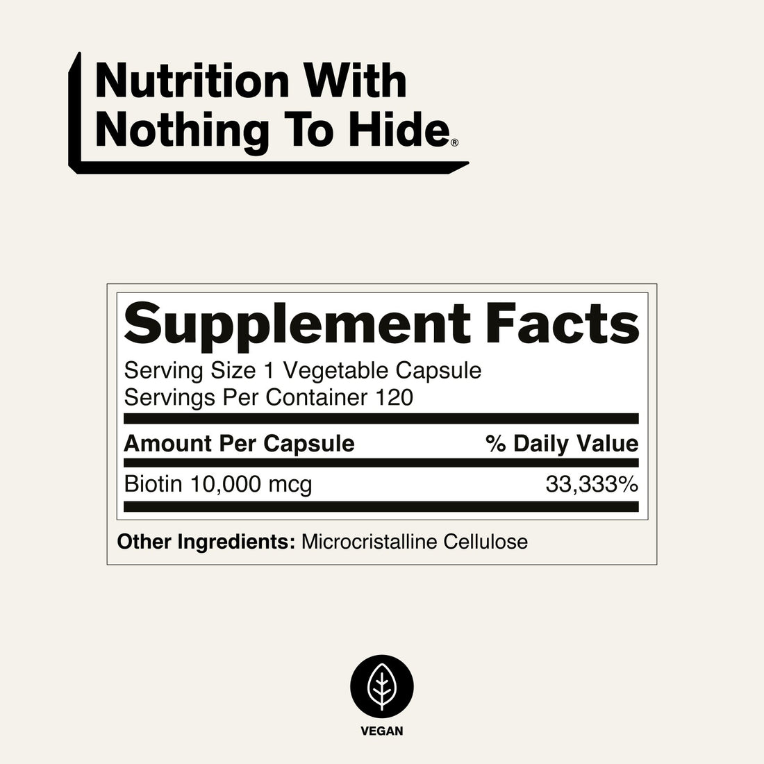 naked biotin supplement facts and ingredients