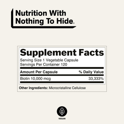 naked biotin supplement facts and ingredients