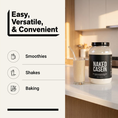 naked casein unflavored 2lb for smoothies, shakes, and baking.