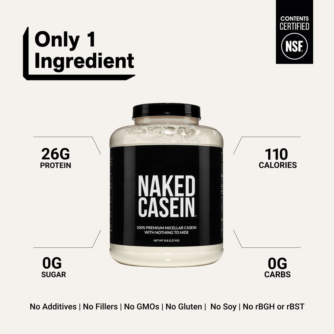 naked casein unflavored 5lb nutrition facts and amino acids.