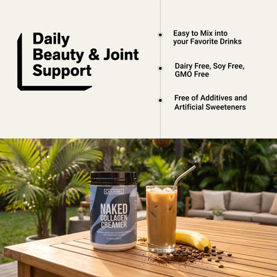 naked collagen creamer caramel for daily beauty and joint support.