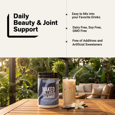 naked collagen creamer vanilla for daily beauty and joint support.