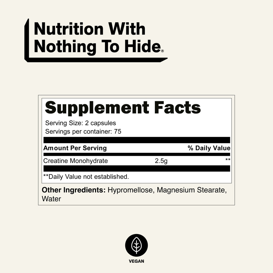 Naked Creatine capsules supplement facts and ingredients