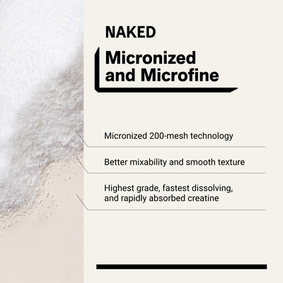 Naked Creatine Lemon Lime 500g (1.1 lb) with 5g creatine and 25 calories per serving.