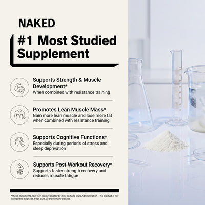 Naked Creatine Lemon Lime 500g benefits for muscle strength, recovery, and cognitive support.