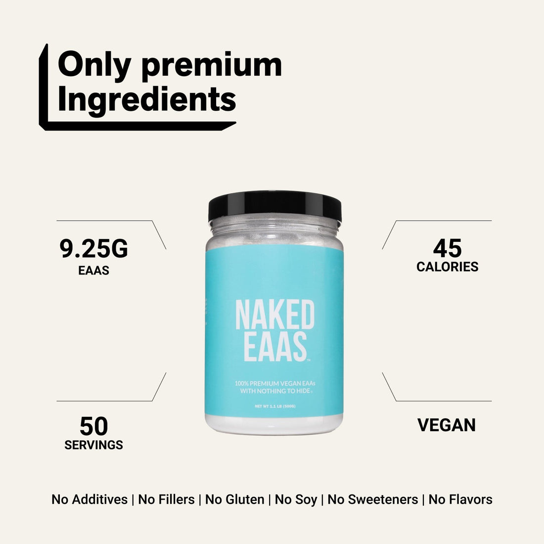 naked eaas unflavored essential amino acid powder