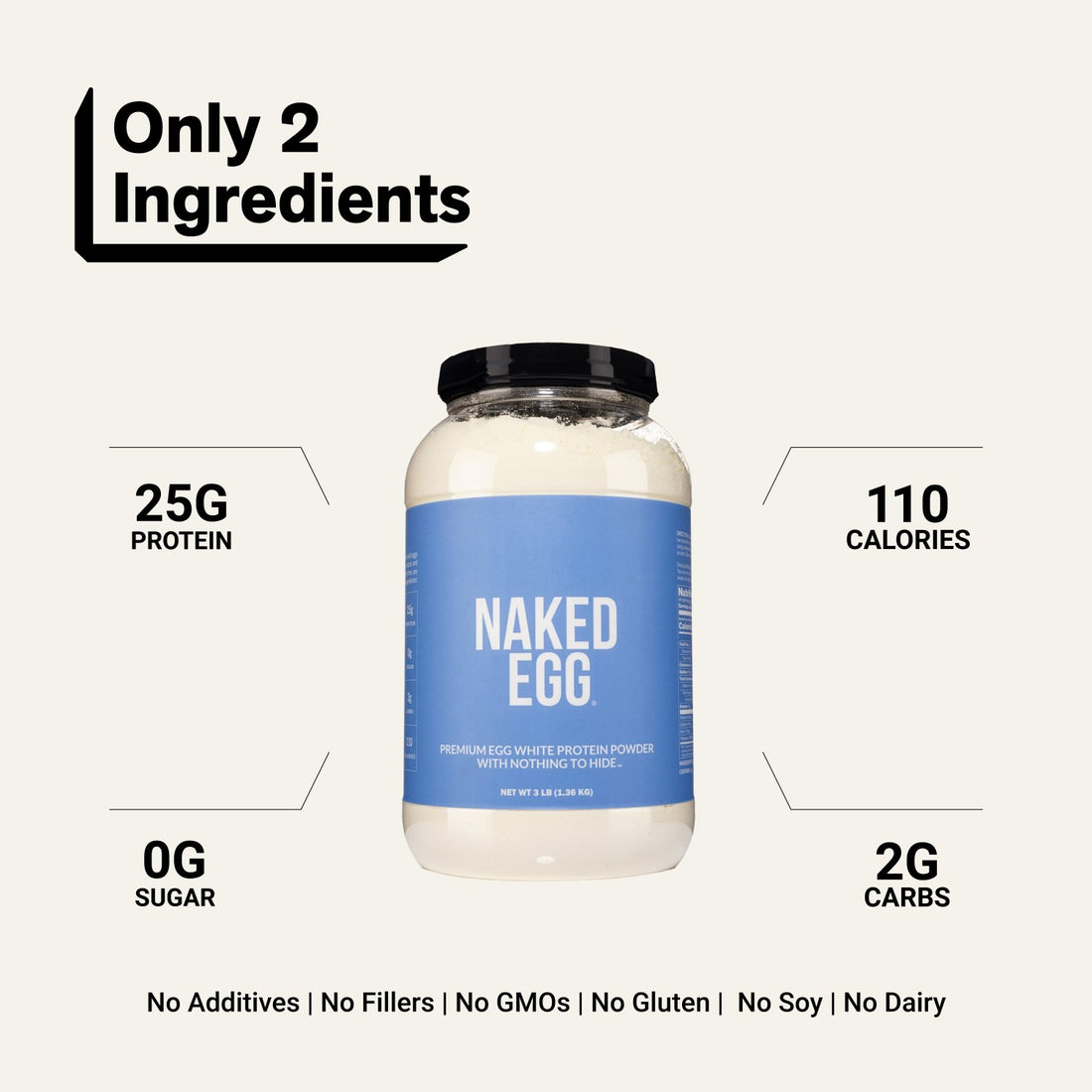 naked egg white protein powder with 25g protein