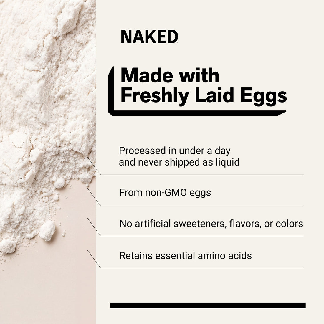 naked egg white protein powder with 25g protein