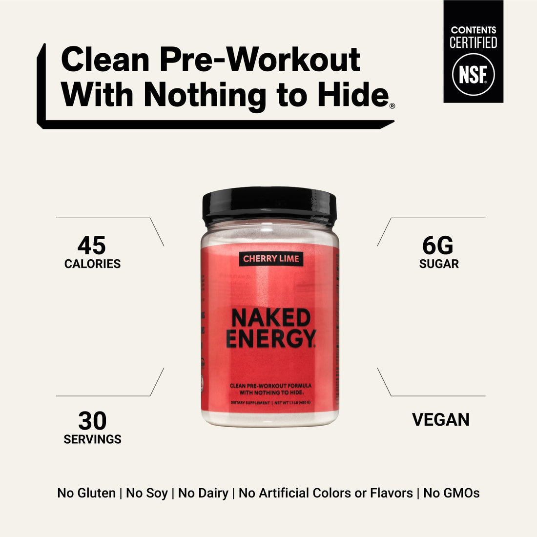 naked energy cherry lime pre-workout with 30 servings