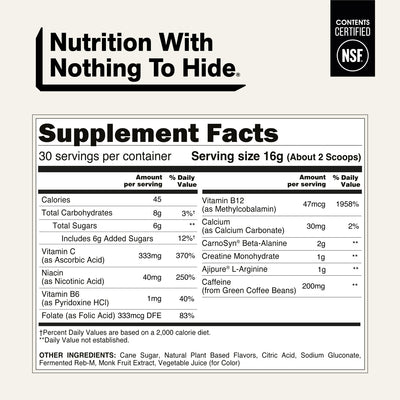 naked energy cherry lime supplement facts and ingredients
