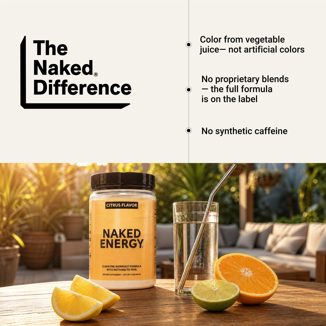 naked energy citrus pre-workout ingredient highlights