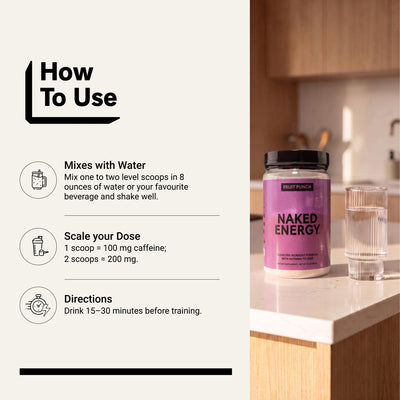 how to mix and use naked energy fruit punch pre-workout.