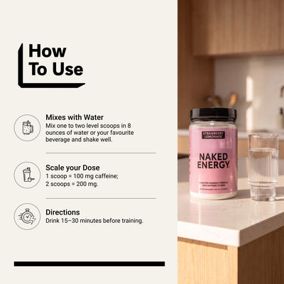 how to mix and use naked energy strawberry lemonade pre-workout.