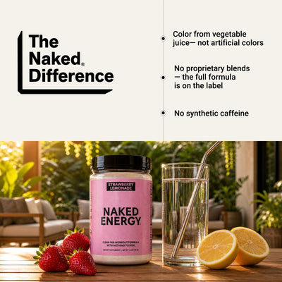 naked energy strawberry lemonade pre-workout ingredient highlights.