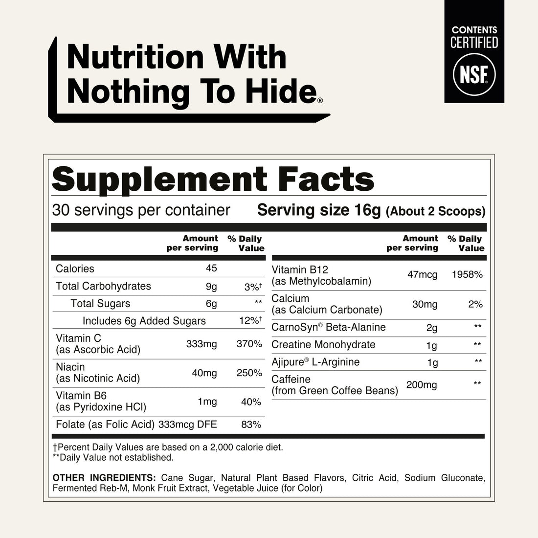 naked energy strawberry lemonade supplement facts.