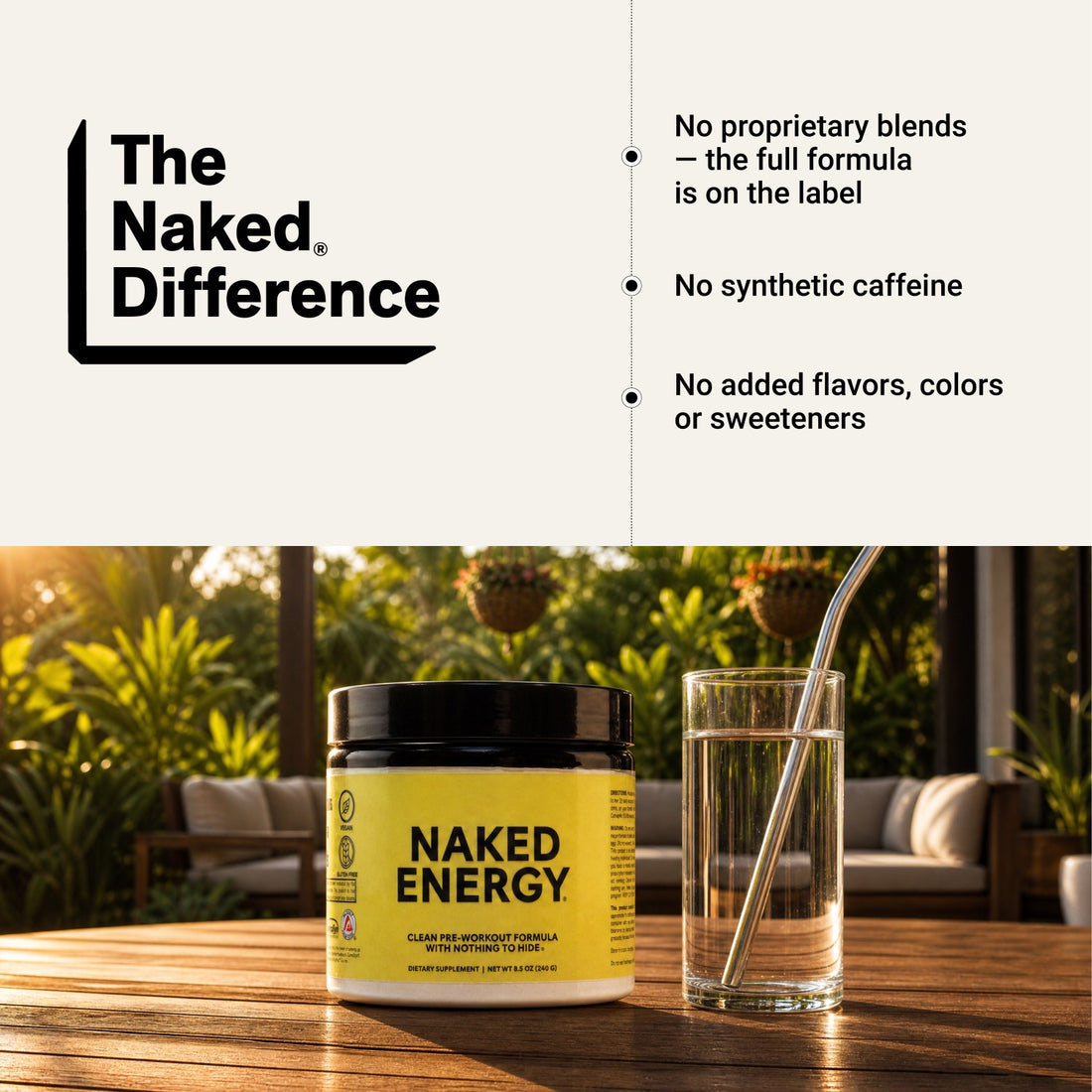 naked energy unflavored pre-workout ingredient highlights.
