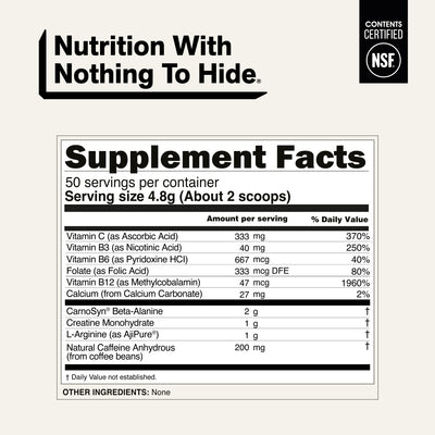 naked energy unflavored supplement facts.