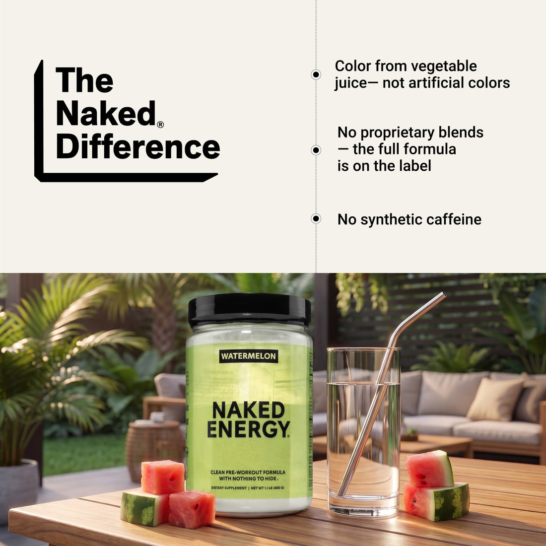 naked energy watermelon pre-workout ingredient highlights.