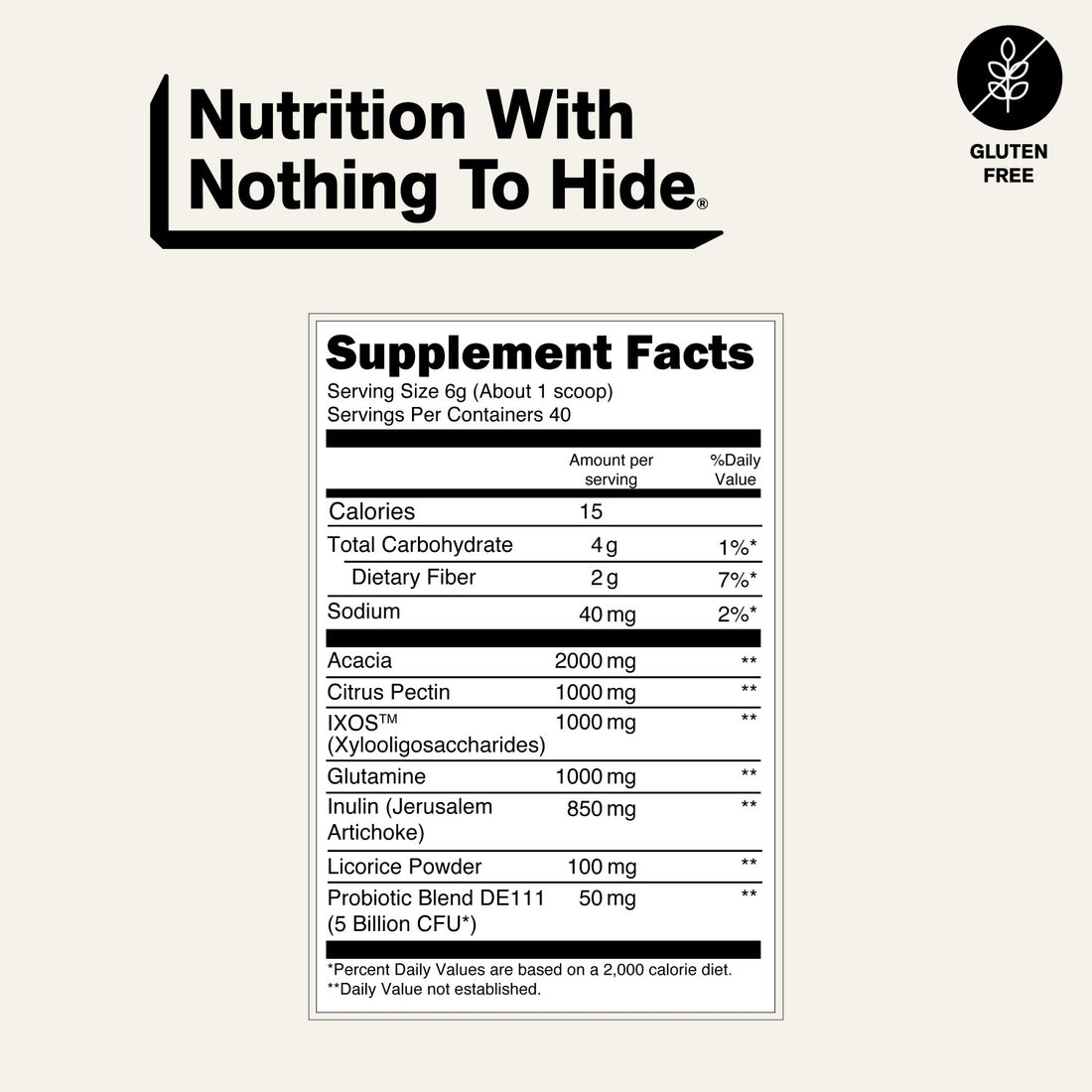 naked gut powder supplement facts and ingredients