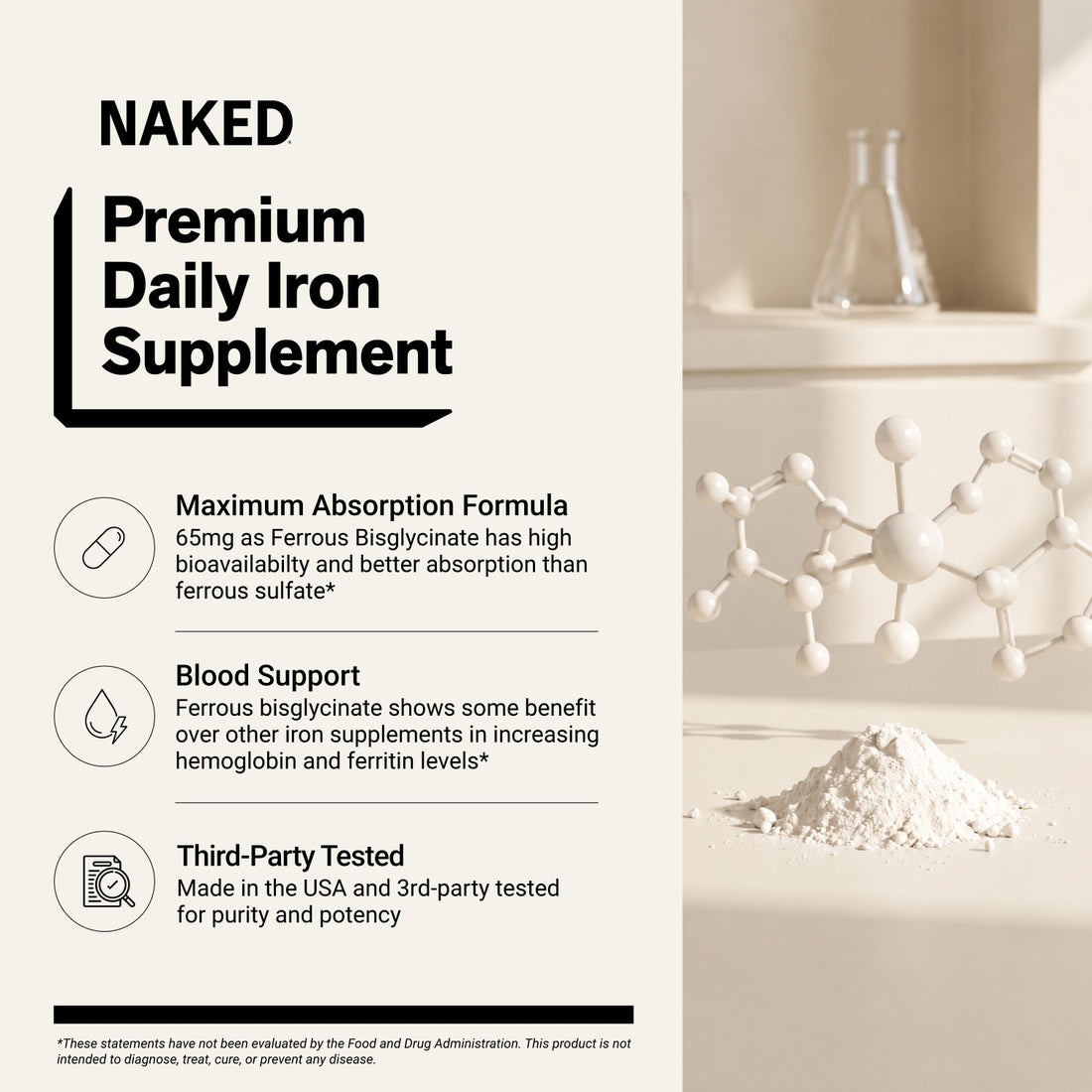 naked iron supplement benefits infographic