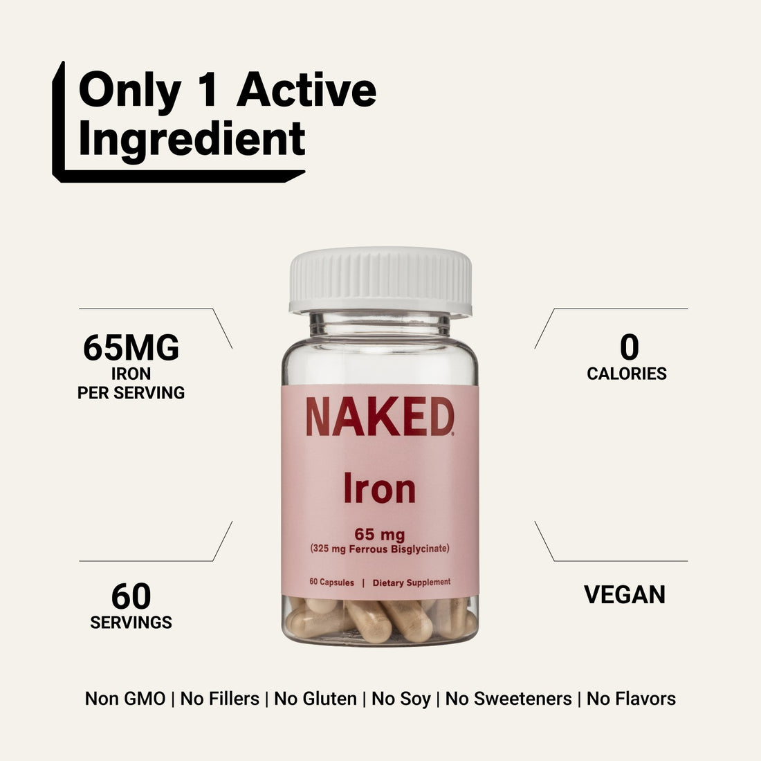 naked iron 65 mg capsule product overview