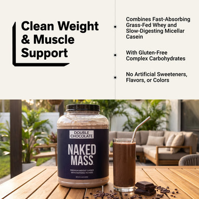 naked mass double chocolate weight and muscle support