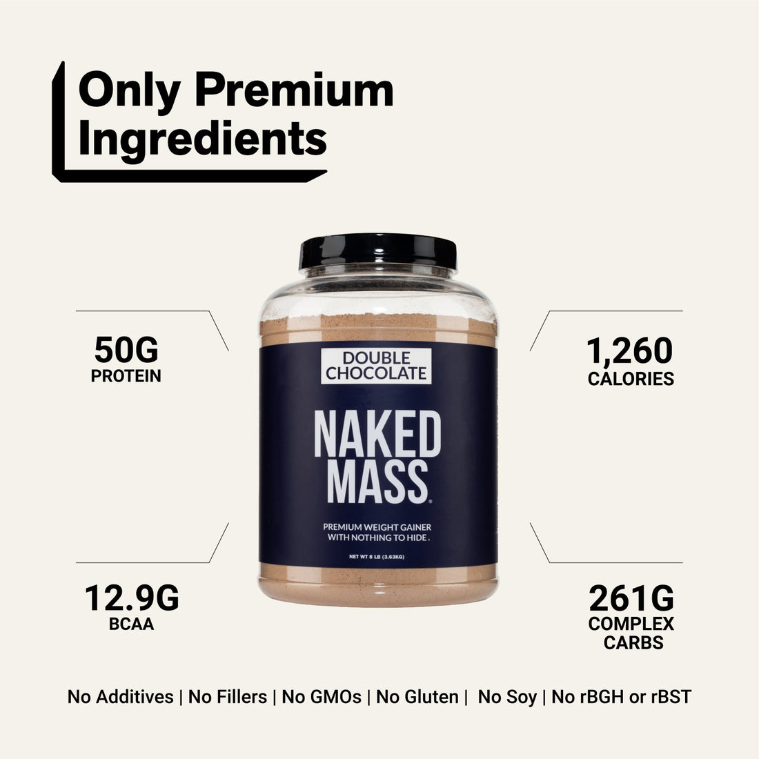 naked mass double chocolate 8 lb overview