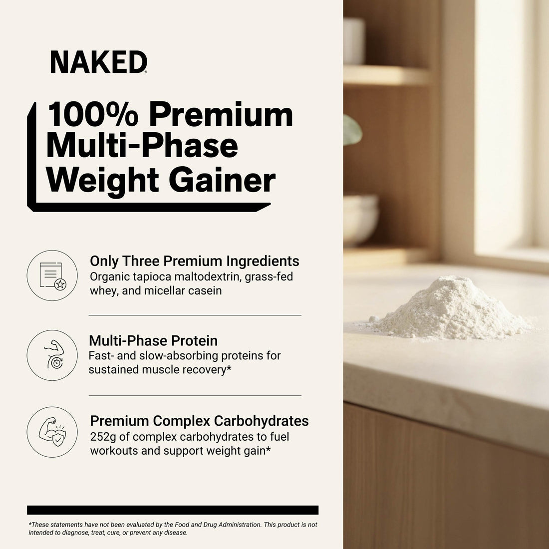 naked mass unflavored weight gainer benefits