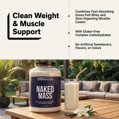 naked mass vanilla weight and muscle support