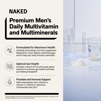 naked men's daily multivitamin benefits infographic
