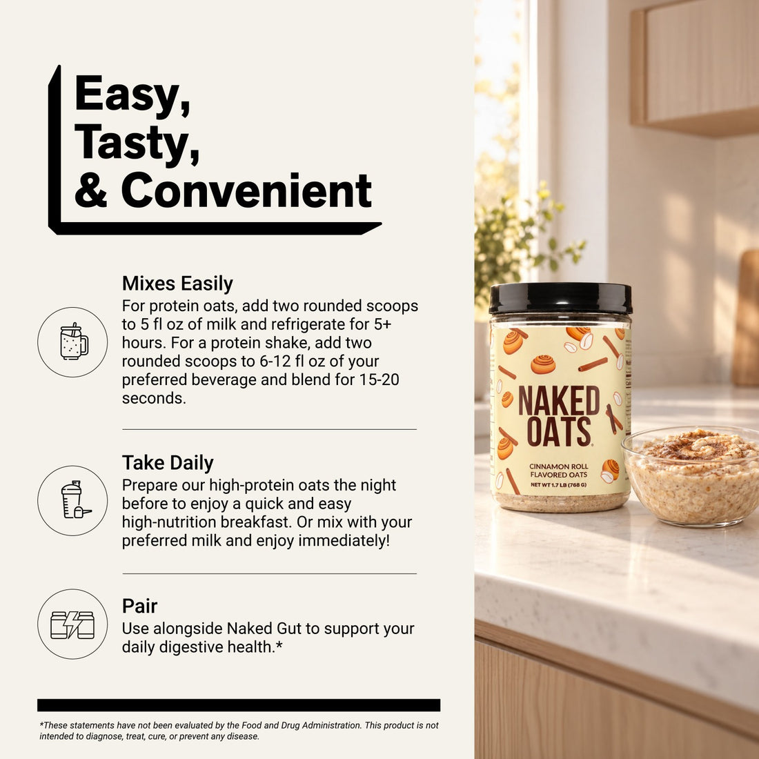 naked oats cinnamon roll preparation directions