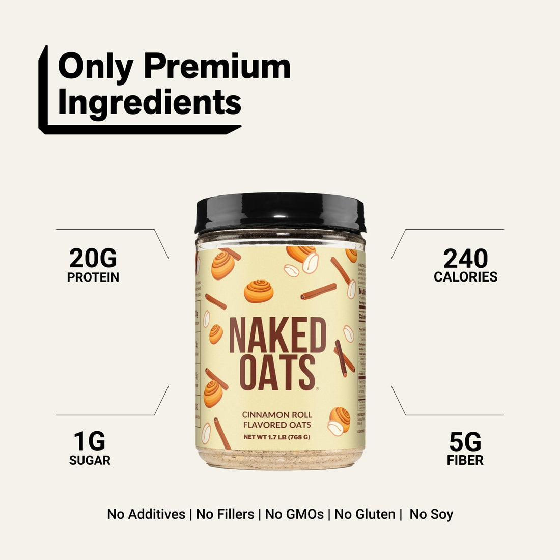 naked oats cinnamon roll product overview