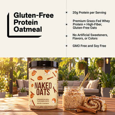 naked oats cinnamon roll protein oatmeal infographic